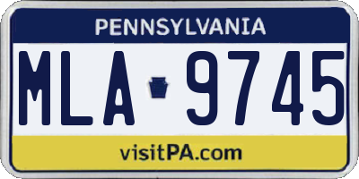 PA license plate MLA9745