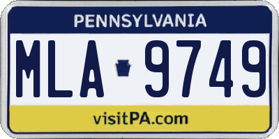 PA license plate MLA9749