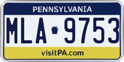 PA license plate MLA9753