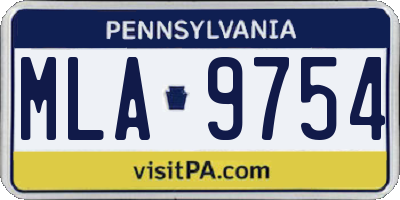 PA license plate MLA9754