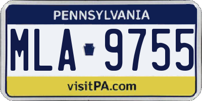 PA license plate MLA9755