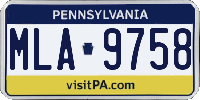PA license plate MLA9758