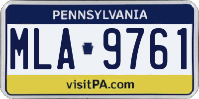 PA license plate MLA9761