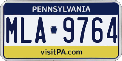 PA license plate MLA9764