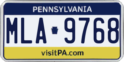 PA license plate MLA9768
