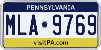 PA license plate MLA9769