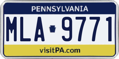 PA license plate MLA9771
