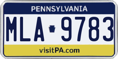 PA license plate MLA9783