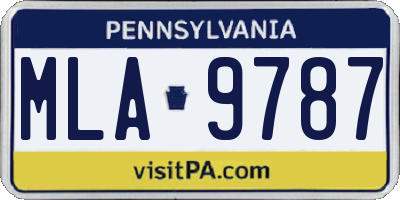 PA license plate MLA9787
