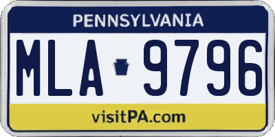 PA license plate MLA9796
