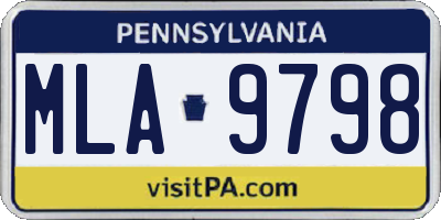 PA license plate MLA9798