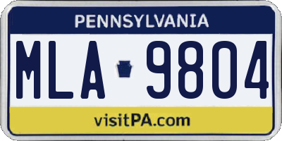 PA license plate MLA9804