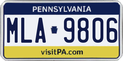 PA license plate MLA9806