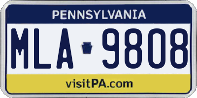 PA license plate MLA9808