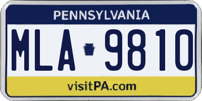 PA license plate MLA9810