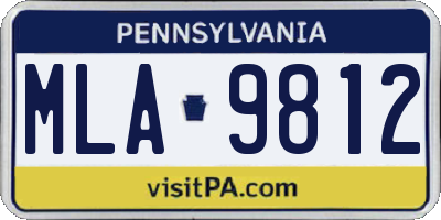 PA license plate MLA9812