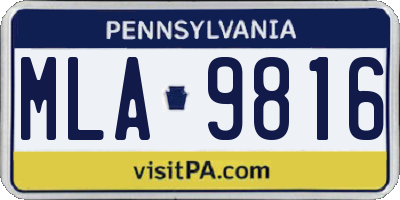 PA license plate MLA9816