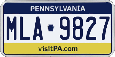 PA license plate MLA9827