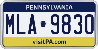 PA license plate MLA9830