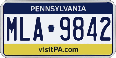 PA license plate MLA9842