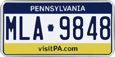 PA license plate MLA9848
