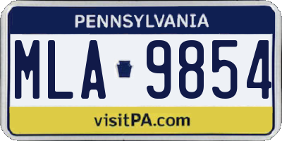 PA license plate MLA9854