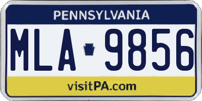 PA license plate MLA9856