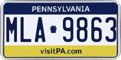 PA license plate MLA9863