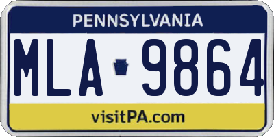 PA license plate MLA9864