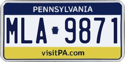 PA license plate MLA9871