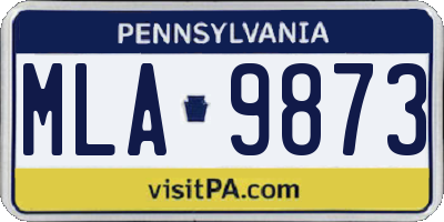 PA license plate MLA9873