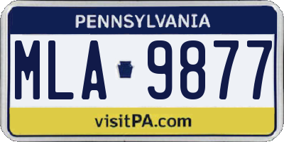 PA license plate MLA9877