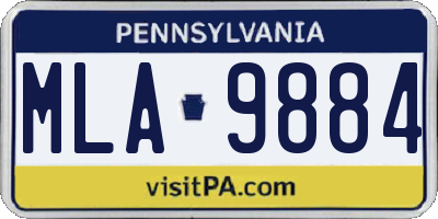 PA license plate MLA9884
