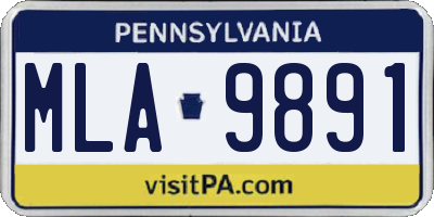 PA license plate MLA9891