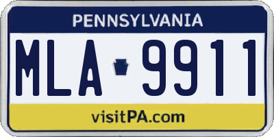 PA license plate MLA9911