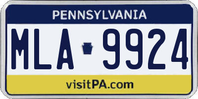 PA license plate MLA9924