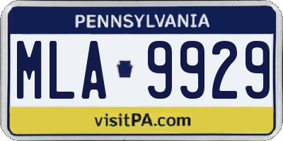 PA license plate MLA9929