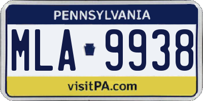 PA license plate MLA9938