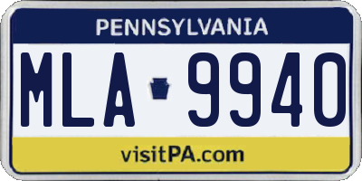 PA license plate MLA9940