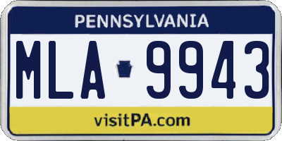 PA license plate MLA9943
