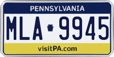 PA license plate MLA9945