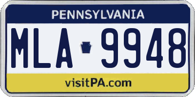 PA license plate MLA9948