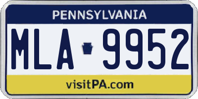 PA license plate MLA9952