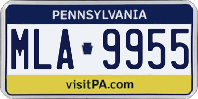 PA license plate MLA9955