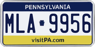 PA license plate MLA9956