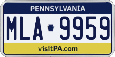 PA license plate MLA9959