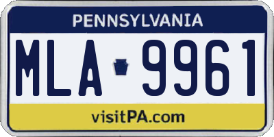 PA license plate MLA9961