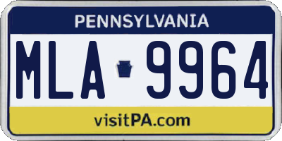 PA license plate MLA9964