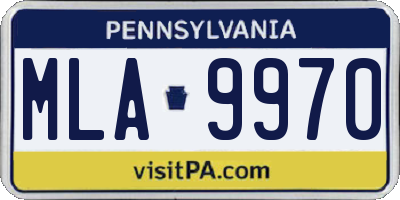 PA license plate MLA9970
