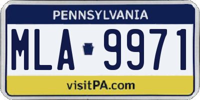 PA license plate MLA9971